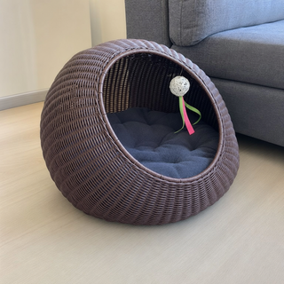 Hand-woven rattan pet cave bed, customer review photo 4