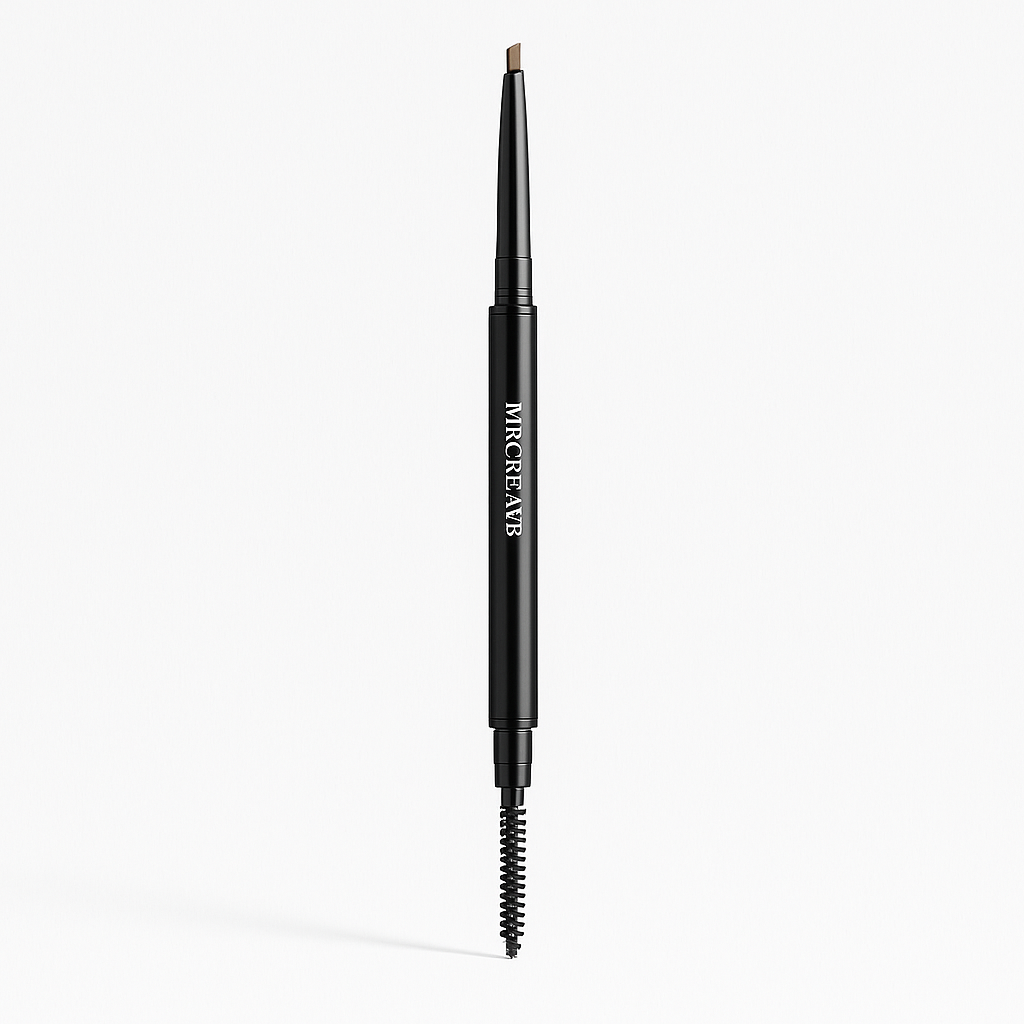 Ultra-fine double-ended eyebrow pencil shown in a brow makeup setting