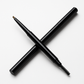 Side angle of the double-ended eyebrow pencil with both ends visible
