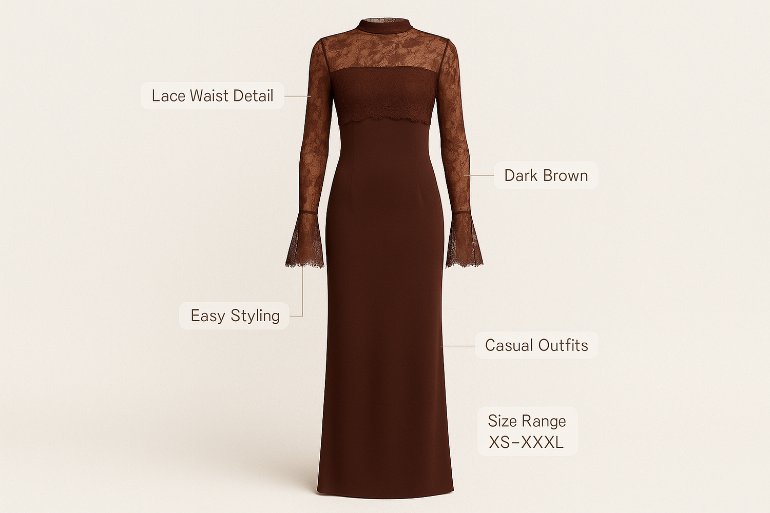 women s elegant lace waist dress for casual day trip relaxed outing with easy styling wearable comfort and a more confid 5